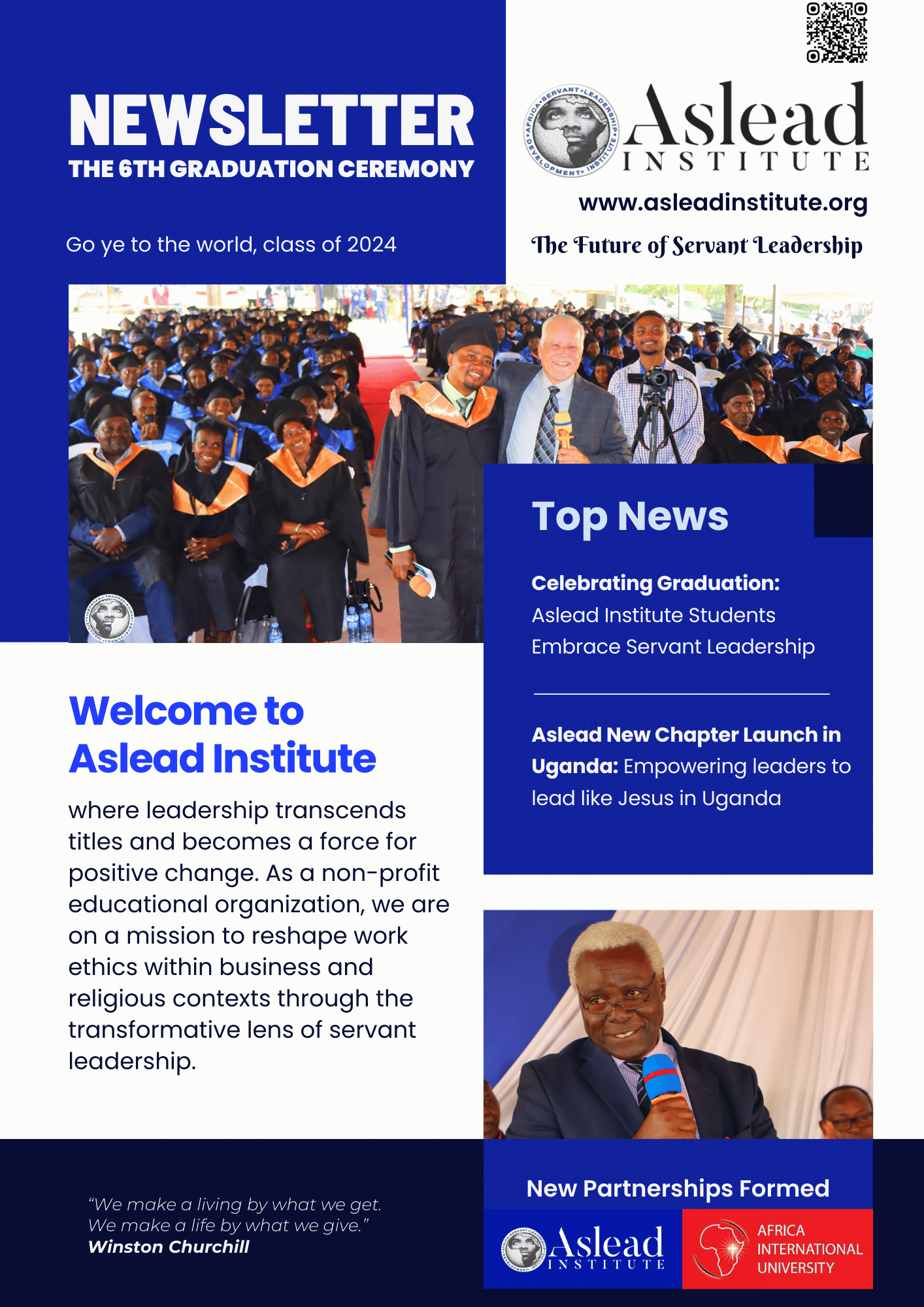 "Celebrating Success: Aslead Institute's Graduation Newsletter captures the essence of achievement and growth."