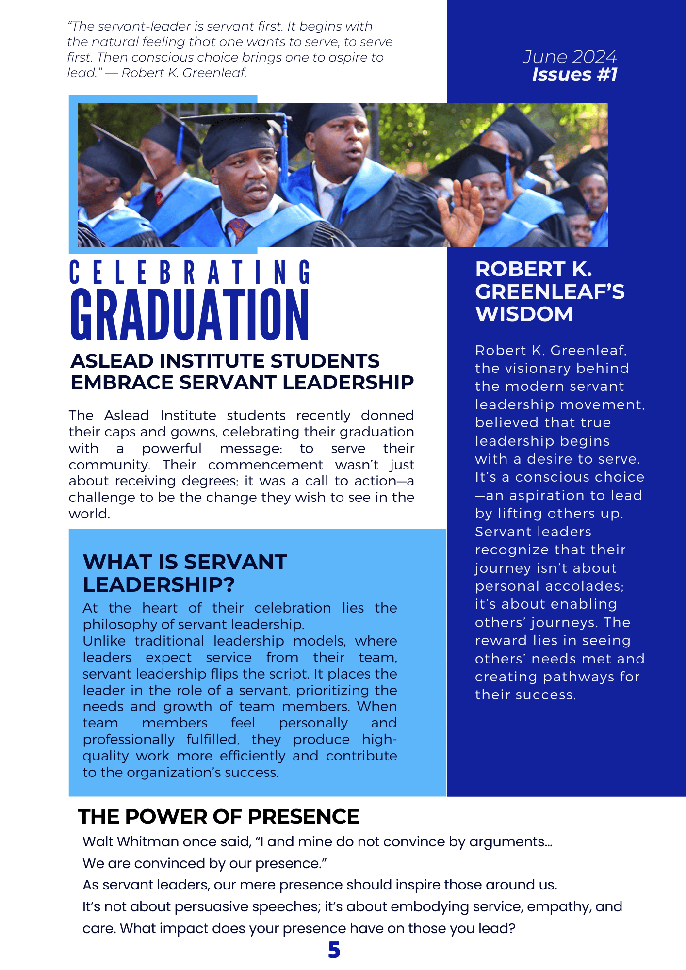 "Celebrating Success: Aslead Institute's Graduation Newsletter captures the essence of achievement and growth."